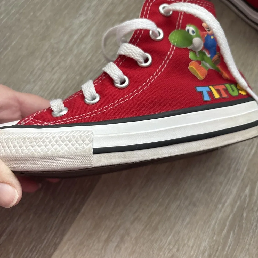 Converse Custom Super Mario Red Children's High Tops Size 11 Titus